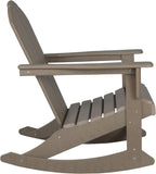 WO Home Furniture Patio Rocking Chair Set of 4 PCS Classic Outdoor HDPE UV Weather Resistant (Weathered Wood)