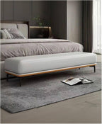 Modern Bedroom Bench, PU Leather Entrance, Upholstered Bed Stool with Metal Legs, for Living Room, Foyer, Dining, Bedrooms Entryway(150 * 50 * 40cm)
