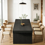Tribesigns 71" Large Dining Table for 6-8, Farmhouse Kitchen Table, Rectangular Dining Table with Sturdy Reinforced Metal Frame and Curved Legs for Kitchen & Dining Room