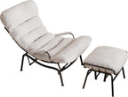 HOOOWOOO Cozy Rocking Chair,Chaise Lounge Chair Indoor,Accent Chair with Ottoman for Bedroom,Living Room,Office(Cloud Velvet White)