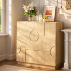 LVSOMT Sideboard Buffet Cabinet with Storage, Modern Accent Cabinet with Doors and Adjustable Shelve, 33" Wood Coffee Bar Cabinet for Kitchen, Entryway, Living Room, Wood