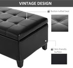 Faux Leather Storage Bench