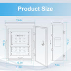 Outdoor Electrical Box with Thermostat and Fan, Cold-Rolled Steel Plate, Aluminum Alloy Back Beam, One-Piece Ventilation Design, IP65 Waterproof, Wall/Pole Mounted. (17.8" x 14" x 7.9")