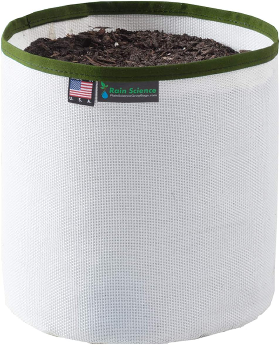 Grow Bag 2 Gallon, Planting Pots - Colorful Plant Grow Bags Pots Gardening Vegetable - Air Pruning Mesh Fabric Plant Container - (White/ODGreen)