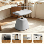 JPBSTO Small Ottoman Footrest, Modern Vanity Stool Chair Adjustable Height, Upholstered Ottoman with Soft Padded Seat Under Desk for Living Room, Vanity, Entryway, Bedroom (Gray, W-Ottoman)