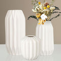 Ceramic Vase Set of 3, White Vase for Modern Home Decor, Decorative Vases for Bouquet Pampas Grass Dried Flowers, Living Room, Bedroom, Bathroom, Shelf Centerpiece Table Decorations