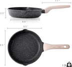 Nonstick Frying Pan Skillet, 9.5 Inch Granite Egg Omelet Pan, Healthy and Non Toxic, Induction Compatible, PFOA Free