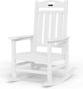 Outdoor Rocking Chair, HDPE Patio Rocking Chair, All Weather,White | Relax in Every Gentle Rock,Create Comfort Wherever You Love,Enjoy Your Me Time,Withstand Changing Seasons,Timeless Style