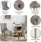 Marble Dining Table Set for 6, Rectangular 68.11" Dining Room Table with 6 Gray Dining Chairs, White&Gold Dining Table with Faux Marble Top, Large Dining Table and Chairs Set for Home Furniture