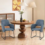 Mid-Century Modern Dining Chair, Upholstered Single Chair with Armrests, 350 lbs Weight Capacity, 22" Wide Seat, Chenille Fabric, Ergonomic Back Support for Kitchen/Dining Room/Cafe/Resturant
