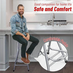 Folding Stools for Adults Portable, 28 inch Collapsible Stool Heavy Duty, Indoor Tall Bar stools with Handle, Plastic Counter Barstool Chair for Kitchen Outdoor Travel (Red A, H72xW31cm(28x12inch))