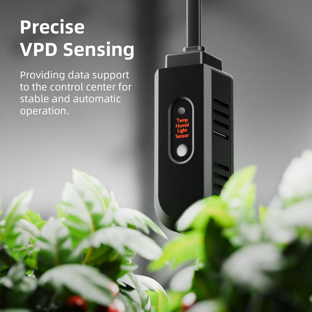 Spider Farmer GGS AC10 Power Strip Kits, 10 AC Smart APP-Based Controls Outlets, 3 in 1 Soil Sensor, Temp Humid Light Sensor, for Indoor Grow Tent Plants Room