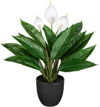 Fake Plants 20'' Faux Plants Artificial Potted Plants Indoor Realistic White Anthurium Artificial Flowers, Fake Potted Plants for Home Office Farmhouse Kitchen Bathroom Table Shelf Decor