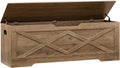 55.1" Storage Bench,Storage Chest for Entryway, Mudroom & Bedroom | 55.1L”x15.7W”x19.1H” Wooden Storage Bench,Storage Trunk with 2 Safety Hinges,Supports 220 lb,Easy Assembly,(Greige).