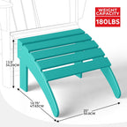 Costaelm Adirondack Chair Footrest Foldable Ottoman, Folding Ottoman Outdoor Foot Rest for Patio Waterproof, Adirondack Ottoman Outdoor, Turquoise