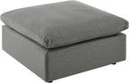 Modway Commix Outdoor Patio Overstuffed Sectional Sofa Ottoman in Charcoal