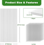 6PCS Polycarbonate Greenhouse Panels, 4' x 2' x 0.32'' Three-layer Honeycomb Panels Polycarbonate Sheet, Clear Waterproof UV Protected Corrugated Plastic Roof Panels for Greenhouse Replacement