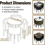 Round Dining Table Set for 4, Office Modern Restauran Office Conference Table Set, Table for Cafe Break Room (White Table+Gray Chairs)