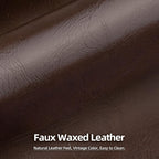 HALLYBEE 85" Futon Faux Leather Couch with Adjustable Armrests Coffee Brown | Futon Sofa Bed, Sleeper Sofa, Small Couch with Pillows, Side Pockets, Mid Century Modern, Living Room, Bedroom, Apartment