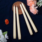 Everymoment Ivory Taper Candles - 4 Pack 10 Inch Candlesticks - Dripless & Smokeless Tapered Candle 8 Hours Unscented Cream Candle Sticks - Perfect for Wedding Holiday Dinner Party Home Decor