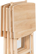 PJ Wood XL Oversize Tray Table, Natural Wood, 5-Pack | 33.2 lb Capacity, Rectangular Shape, Foldable Design, Space-Saving Storage