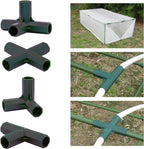 12PCS Fitting 16MM 4 Types Stable Support Heavy Duty Greenhouse Frame Building Connector Black Suitable for Grape Trellis Sunscreen Shed Gardening