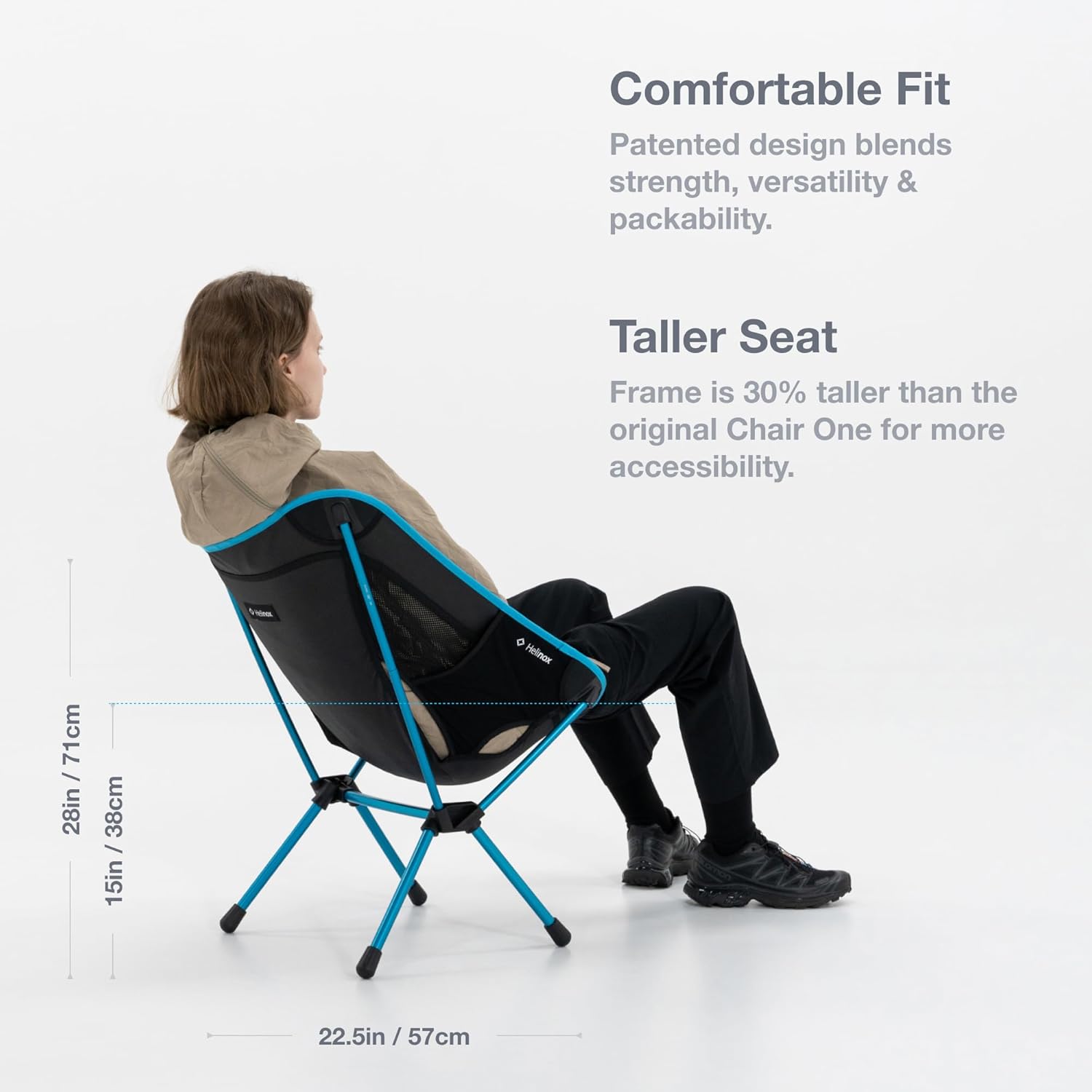 Helinox Chair One (re) High-Performance Camping Chair, Lightweight Compact Collapsible Outdoor Chairs, Backpacking, Picnic, Adventures, Heritage Multi Block