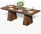 LITTLE TREE Dining Table for 4-6 People, Wooden Table, Rectangle Furniture with Heavy Duty Legs, Modern Kitchen Table for Home, Dining Room, Brown
