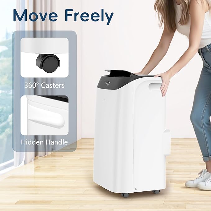14000 BTU Portable Air Conditioners,Cooling,Fan,Dehumidification,Sleep Mode for Large Rooms up to 700 Sq.Ft,AC Unit with Remote Control,24H Timer,Installation Kits Included