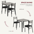 GarveeHome Dining Table for 2, Small Table and Chairs Set of 2, Square Dinette Set for 2, 3 Piece Kitchen & Dining Room Sets for Small Space (Oak, Table with 2 Upholstered Chairs)