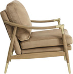Modway Langford Stain-Resistant Performance Velvet Armchair – Mid Century Modern Velvet Chair with Wood Frame – Upholstered Accent Chair for Living Room or Bedroom