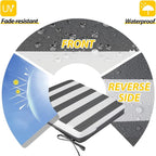 AAAAAcessories Outdoor Seat Cushions for Chairs, Waterproof, Fade-Resistant, 19" x 19" x 3", Patio Furniture Replacement Cushions, Set of 2, Gray Cabana Stripe