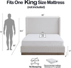 KEIKI King Size Upholstered Wingback Bed with 52.5" High Headboard,