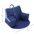 FDP SoftScape Relax-N-Read Bean Bag Chair with Supportive Back Rest, Storage Pockets and 1/2 inch Thick Foam Floor Pad, Portable Seating for Kids Age 2-6 years (2-Pack) - Navy/Powder Blue, 12367-NVPB