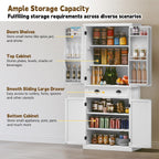 ARTPOWER 72" Pantry Storage Cabinet with Door Shelves | Tall Wooden Kitchen Cupboard with Drawer, Food Pantry Cabinet with Shelves for Dining Room,Living Room, White