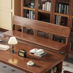 Farmhouse Wood Dining Bench 47.2/55.1/63in Kitchen Bench with Back Shoe Bench Entryway Bench Sturdy Comfortable End of Bed Bench for Bedroom Living Room Dining Room Patio Hallway(Walnut,47.2in)