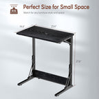 Tatub 24" TV Tray Table Set of 4, Folding C Shaped End Table, Small Sofa Side Laptop Desk for Living Room, Bedroom, Black