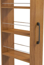 KEIKI 7 Tier Pull-Out Kitchen Pantry Storage Cabinet, Multi-Tier Single-Sided Open Shelf, Spice Rack Next to Fridge, Wood Hutch Food Pantries Cupboard for Coffee Bar, Dining Room, Narrow Spaces