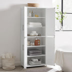 Maykoosh Tall Pantry Cabinet - White Kitchen Storage - Adjustable Shelves - 28" Wide