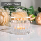HAVITI 24 Pcs Large Tea Light Holders, Clear Glass Candle Holders, Votive Candle Holders for Table Centerpiece Wedding Table Decor(1.57" H 2.64" D)