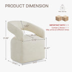 KISLOT Upholstered Dining Chairs Set of 2, Modern Arm Kitchen & Dining Room Chairs with Hidden Casters, Linen Fabric Padded Rolling Chairs, Sturdy Wood Frame, 300 lbs Capacity, Cream Beige