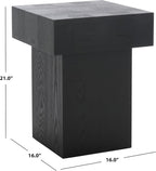 SAFAVIEH Home Collection Hamona Black Square Top Pedestal End Table