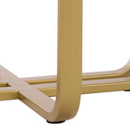 SAFAVIEH Couture Collection - Dominic Brass Stainless Steel Accent Table, Sculptural Modern Side Table, Cast Glass Top, Fully Assembled (SFV7919A)
