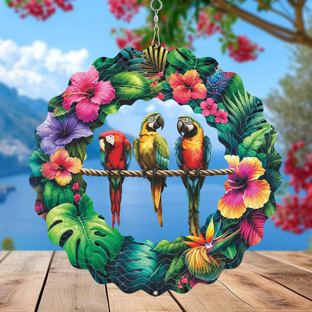 Metal Three Birds Wind Spinner Gift for Boy Girl Kids Colorful 3D Hanging Wind Spinner for Outdoor Garden Decor Animal Wind Sculptures for IndoorOutside Lawn Yard