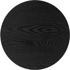 Modern Side Table, 16.93" Fluted Round Pedestal Table for Living Room, Bedroom, Entryway, Sofa, Chair – Black Accent Table with Solid Wood Strips End Table