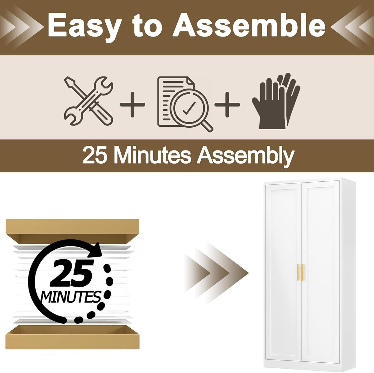71" Tall Kitchen Pantry Cabinet, White Metal Kitchen Pantry Storage Cabinet with Doors and 4 Adjustable Shelves, Freestanding Pantry Cupboard for Living, Dining Room, Kitchen