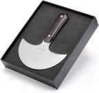 WUTA Leather Cutting Knife Ultra Sharp Round Head Craft Skiving Cutting Tools Round Leathercraft Knife DIY Handmade Senior Leather Tools(3# 5 inches)