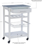 Linon Kitchen Island, White, 22.88 x 15.75 x 33.88