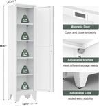 Washsemba 67''Farmhouse Metal Storage Cabinet with Barn Doors,Steel File Cabinet for Home Office,Kitchen Pantry 4 Adjustable Shelves,Freestanding Cupboard for Kitchen,HomeOffice(White)
