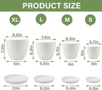 Plant Pots 8.5/7.5/6.5/6 inch, 4 Pack Pot for Flower Pots for Indoor Plants, Modern Decorative Plastic Planters with Drainage Holes and Saucers for House Plants Indoor Outdoor Flower Plants